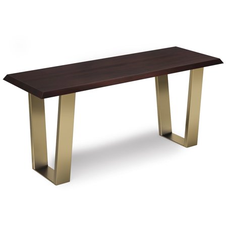 Simpli Home Lewis Solid Mango Wood 42 inch Wide Contemporary Bench in Cognac