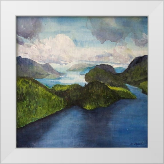 Lewis, Sharalee 12x12 White Modern Wood Framed Museum Art Print Titled - Island Gaze