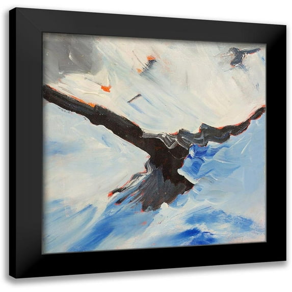 Lewis, Sharalee 20x20 Black Modern Framed Museum Art Print Titled - Crow In Flight