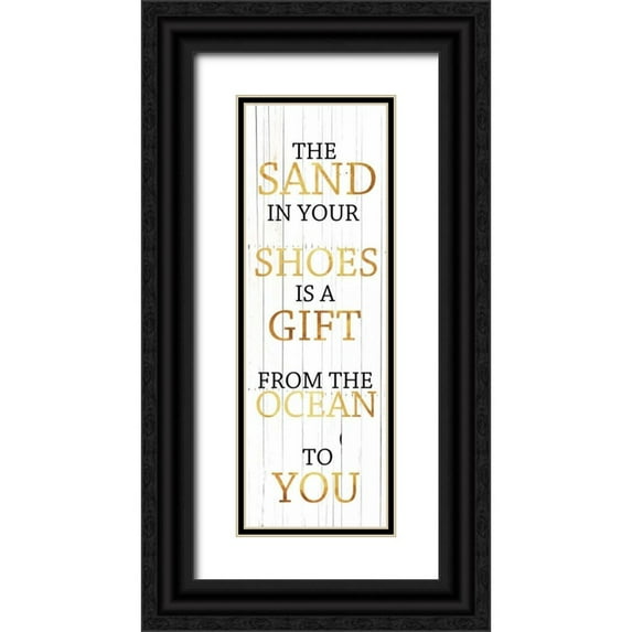 Lewis, Sheldon 11x24 Black Ornate Wood Framed with Double Matting Museum Art Print Titled - Gift From The Ocean Gold