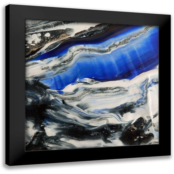 Lewis, Sheldon 12x12 Black Modern Framed Museum Art Print Titled - Blending Blue 2