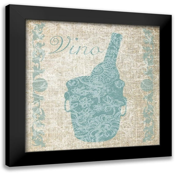 Lewis, Sheldon 12x12 Black Modern Framed Museum Art Print Titled - Dinner With Wine 2