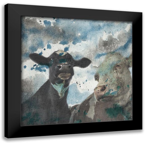 Lewis, Sheldon 12x12 Black Modern Framed Museum Art Print Titled - Moo Moo Friends
