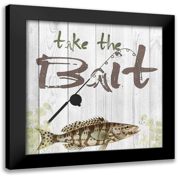 Lewis, Sheldon 12x12 Black Modern Framed Museum Art Print Titled - Take the Bait