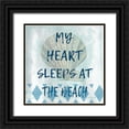 thumbnail image 1 of Lewis, Sheldon 12x12 Black Ornate Wood Framed with Double Matting Museum Art Print Titled - At The Beach, 1 of 4