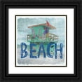 thumbnail image 1 of Lewis, Sheldon 12x12 Black Ornate Wood Framed with Double Matting Museum Art Print Titled - Beach Florida, 1 of 4