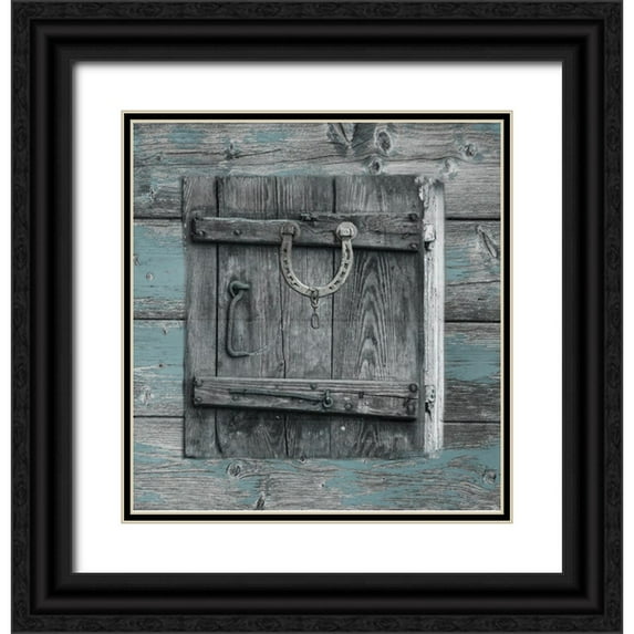 Lewis, Sheldon 12x12 Black Ornate Wood Framed with Double Matting Museum Art Print Titled - Wood Grain Barn