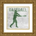 thumbnail image 1 of Lewis, Sheldon 12x12 Gold Ornate Wood Framed with Double Matting Museum Art Print Titled - Baseball, 1 of 4