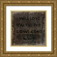 thumbnail image 1 of Lewis, Sheldon 12x12 Gold Ornate Wood Framed with Double Matting Museum Art Print Titled - Cows Come Home, 1 of 4