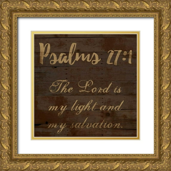 Lewis, Sheldon 12x12 Gold Ornate Wood Framed with Double Matting Museum Art Print Titled - Psalms 27-1
