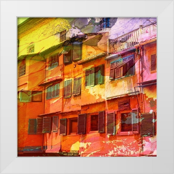 Lewis, Sheldon 12x12 White Modern Wood Framed Museum Art Print Titled - Architectural Color 1