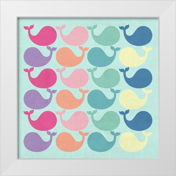 Lewis, Sheldon 12x12 White Modern Wood Framed Museum Art Print Titled - Whale Gathering