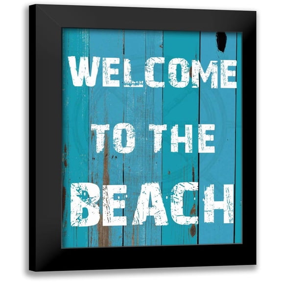 Lewis, Sheldon 12x14 Black Modern Framed Museum Art Print Titled - Welcome To The Beach