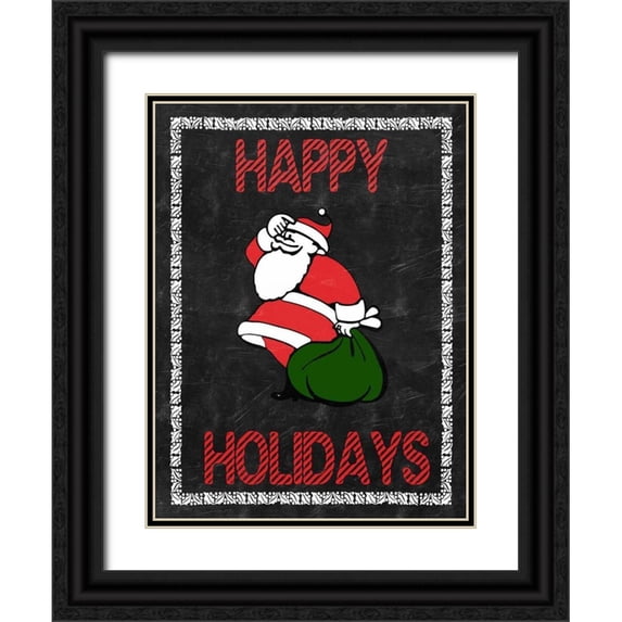 Lewis, Sheldon 12x14 Black Ornate Wood Framed with Double Matting Museum Art Print Titled - Happy Holidays