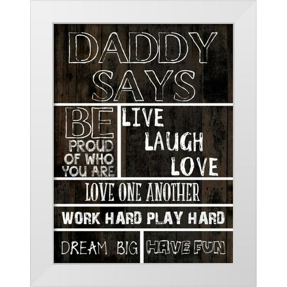 Lewis, Sheldon 12x14 White Modern Wood Framed Museum Art Print Titled - Dad Says 1