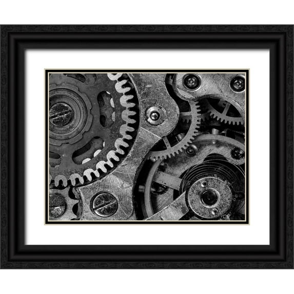 Lewis, Sheldon 14x12 Black Ornate Wood Framed with Double Matting Museum Art Print Titled - Shifting Gears