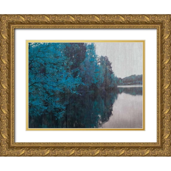 Lewis, Sheldon 14x12 Gold Ornate Wood Framed with Double Matting Museum Art Print Titled - Blue Bayou