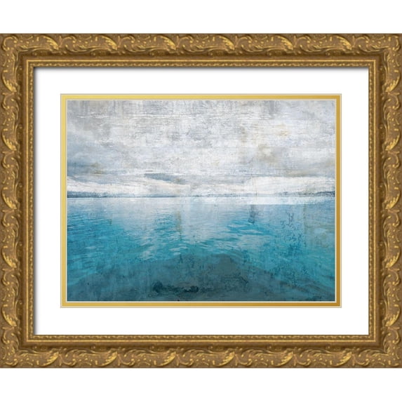 Lewis, Sheldon 14x12 Gold Ornate Wood Framed with Double Matting Museum Art Print Titled - Ocean Blue 2
