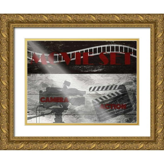 Lewis, Sheldon 14x12 Gold Ornate Wood Framed with Double Matting Museum Art Print Titled - On Set