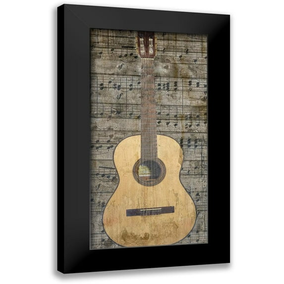 Lewis, Sheldon 14x24 Black Modern Framed Museum Art Print Titled - Box Guitar