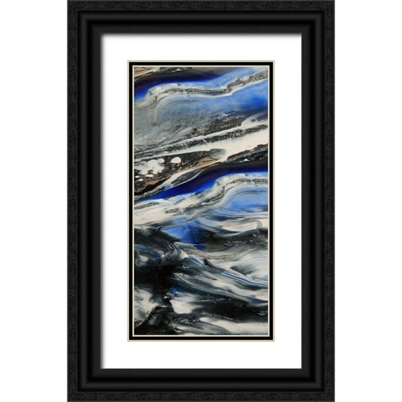 Lewis, Sheldon 14x24 Black Ornate Wood Framed with Double Matting Museum Art Print Titled - Blending Blue 1