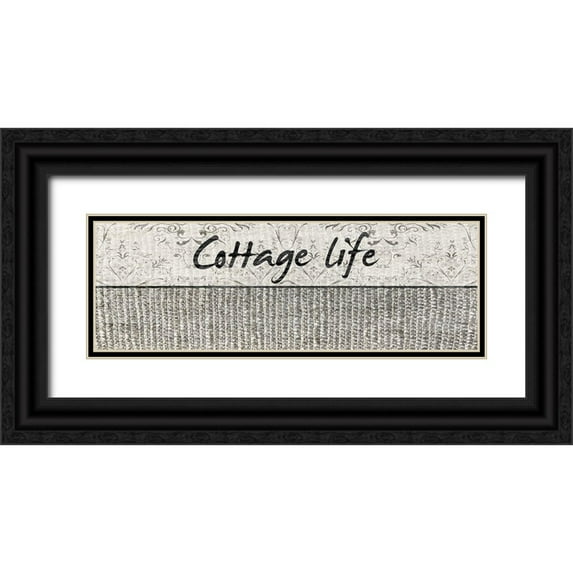 Lewis, Sheldon 14x7 Black Ornate Wood Framed with Double Matting Museum Art Print Titled - Cottage Life