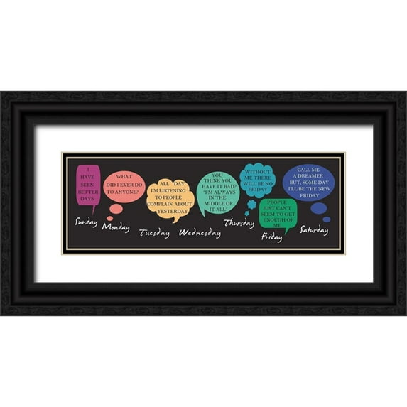 Lewis, Sheldon 14x7 Black Ornate Wood Framed with Double Matting Museum Art Print Titled - Take Me To Weekly Therapy