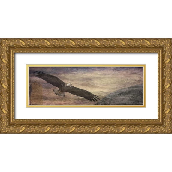 Lewis, Sheldon 14x7 Gold Ornate Wood Framed with Double Matting Museum Art Print Titled - Free Spirit 2