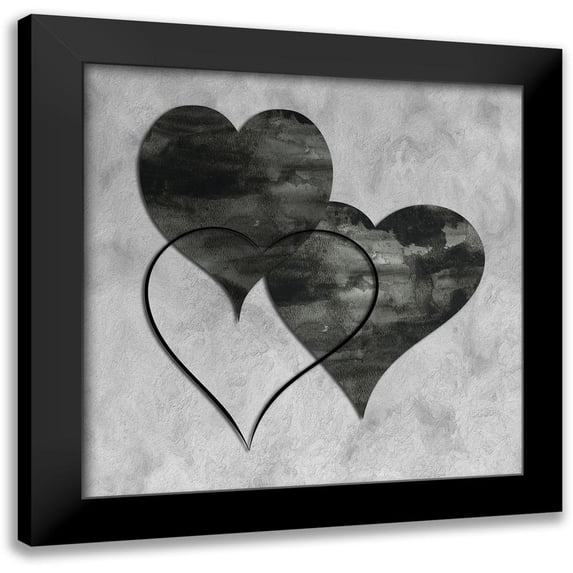 Lewis, Sheldon 15x15 Black Modern Framed Museum Art Print Titled - Triptych Hearts