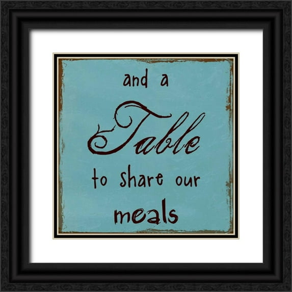 Lewis, Sheldon 15x15 Black Ornate Wood Framed with Double Matting Museum Art Print Titled - A Table To Share Our Meals