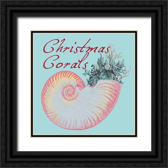 Lewis, Sheldon 15x15 Black Ornate Wood Framed with Double Matting Museum Art Print Titled - Christmas Corals