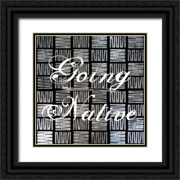 Lewis, Sheldon 15x15 Black Ornate Wood Framed with Double Matting Museum Art Print Titled - Going Native 2
