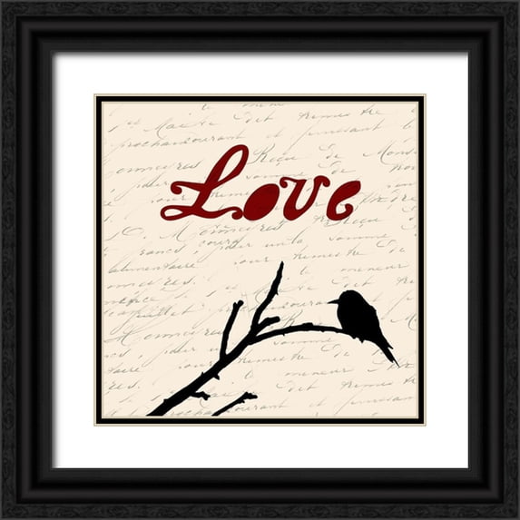 Lewis, Sheldon 15x15 Black Ornate Wood Framed with Double Matting Museum Art Print Titled - Love