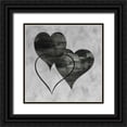 thumbnail image 1 of Lewis, Sheldon 15x15 Black Ornate Wood Framed with Double Matting Museum Art Print Titled - Triptych Hearts, 1 of 4