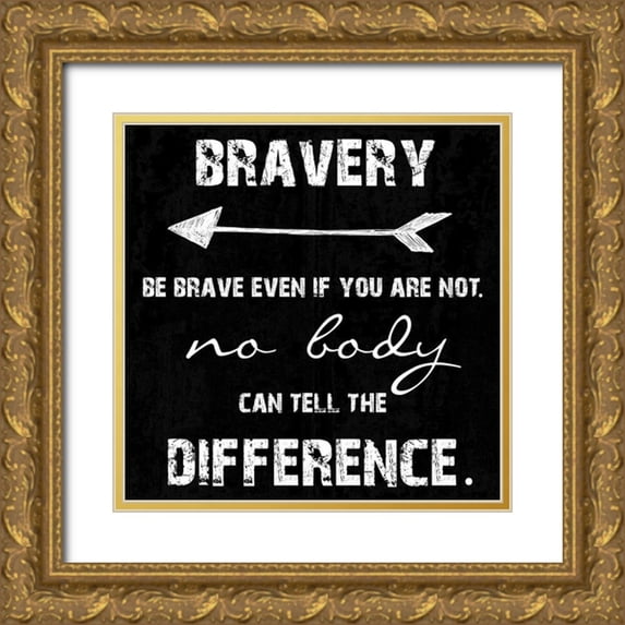 Lewis, Sheldon 15x15 Gold Ornate Wood Framed with Double Matting Museum Art Print Titled - Be Brave