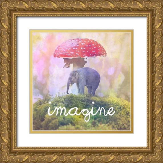 Lewis, Sheldon 15x15 Gold Ornate Wood Framed with Double Matting Museum Art Print Titled - Imagine