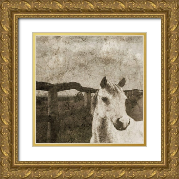 Lewis, Sheldon 15x15 Gold Ornate Wood Framed with Double Matting Museum Art Print Titled - Riding West 2