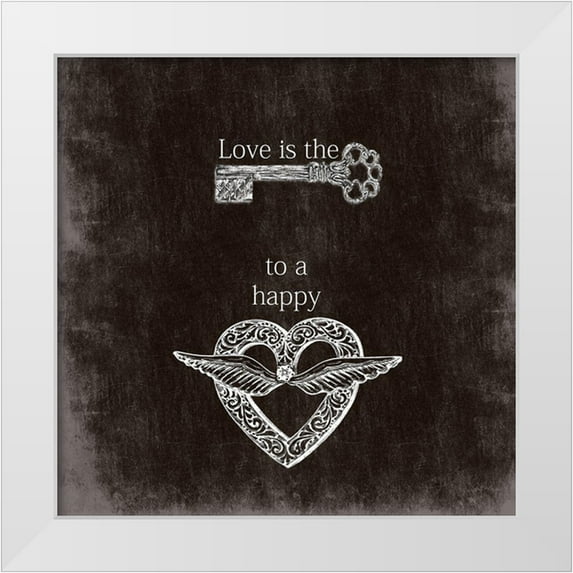 Lewis, Sheldon 15x15 White Modern Wood Framed Museum Art Print Titled - Heart And Key 1