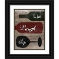 thumbnail image 1 of Lewis, Sheldon 15x18 Black Ornate Wood Framed with Double Matting Museum Art Print Titled - Live Laugh Sip, 1 of 4