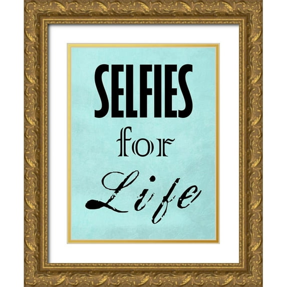 Lewis, Sheldon 15x18 Gold Ornate Wood Framed with Double Matting Museum Art Print Titled - Selfies
