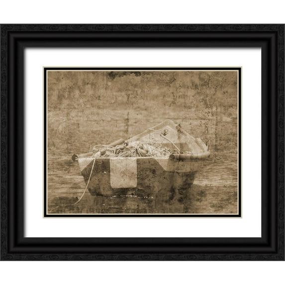 Lewis, Sheldon 18x15 Black Ornate Wood Framed with Double Matting Museum Art Print Titled - Out To Sea 1