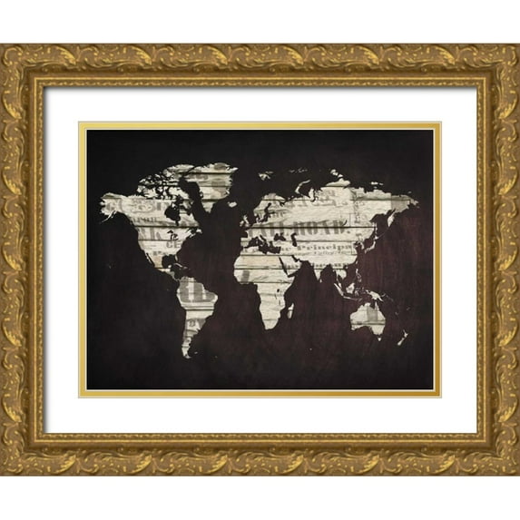 Lewis, Sheldon 18x15 Gold Ornate Wood Framed with Double Matting Museum Art Print Titled - Map It Out