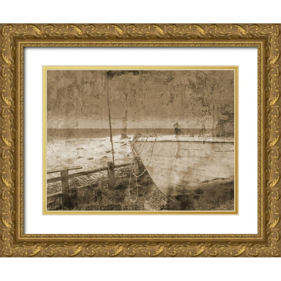 Lewis, Sheldon 18x15 Gold Ornate Wood Framed with Double Matting Museum Art Print Titled - Out To Sea
