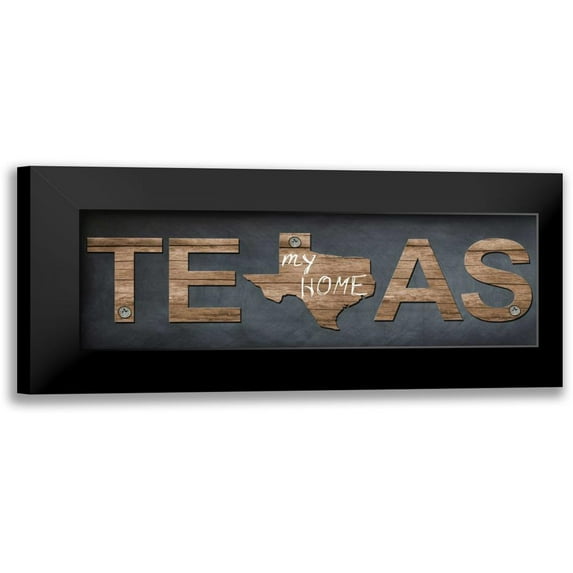 Lewis, Sheldon 18x9 Black Modern Framed Museum Art Print Titled - Texas My Home