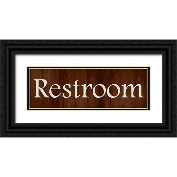 Lewis, Sheldon 18x9 Black Ornate Wood Framed with Double Matting Museum Art Print Titled - Restroom