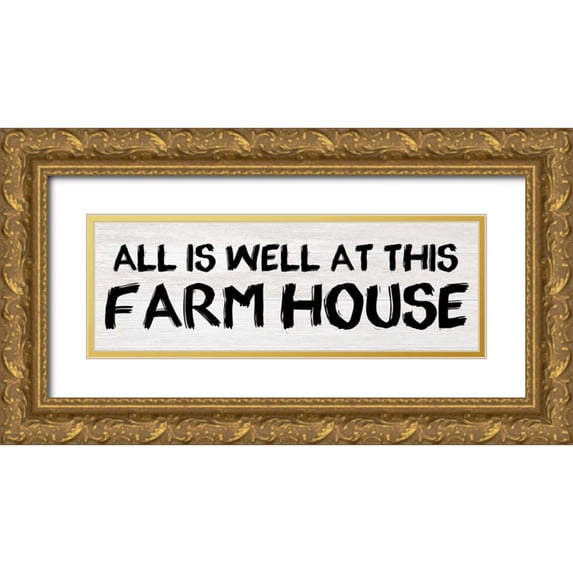Lewis, Sheldon 18x9 Gold Ornate Wood Framed with Double Matting Museum Art Print Titled - All Is Well