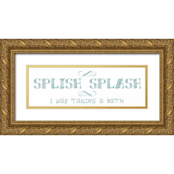 Lewis, Sheldon 18x9 Gold Ornate Wood Framed with Double Matting Museum Art Print Titled - Splish Splash
