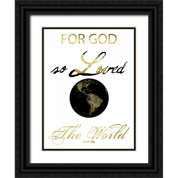 Lewis, Sheldon 19x24 Black Ornate Wood Framed with Double Matting Museum Art Print Titled - John 3-16