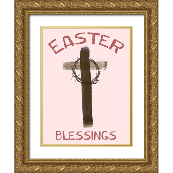 Lewis, Sheldon 19x24 Gold Ornate Wood Framed with Double Matting Museum Art Print Titled - Easter Blessings