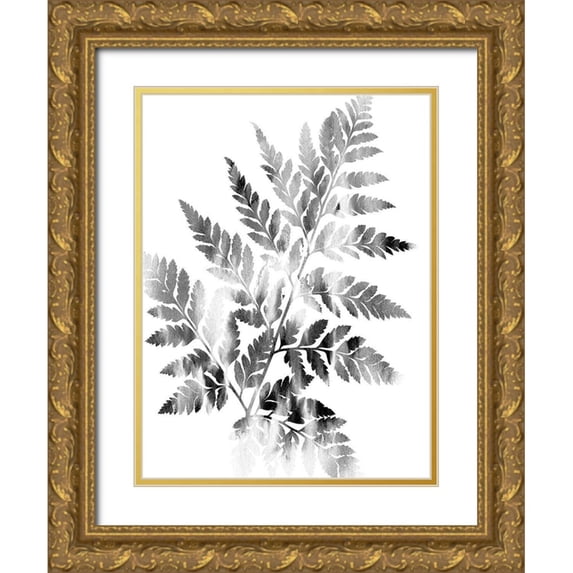 Lewis, Sheldon 19x24 Gold Ornate Wood Framed with Double Matting Museum Art Print Titled - Faded Fern